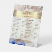 Glitter-Waterverf en goudolieprijslijst Reclamebord Met Voetstuk (Voorkant)