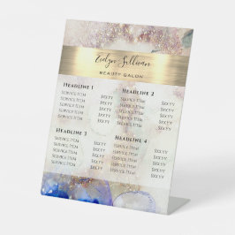 Glitter-Waterverf en goudolieprijslijst Reclamebord Met Voetstuk