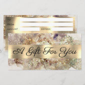 Glitter Waterverf Faux Folie Cadeaubon (Voorkant / Achterkant)