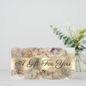 Glitter Waterverf Faux Folie Cadeaubon (Staand voorkant)