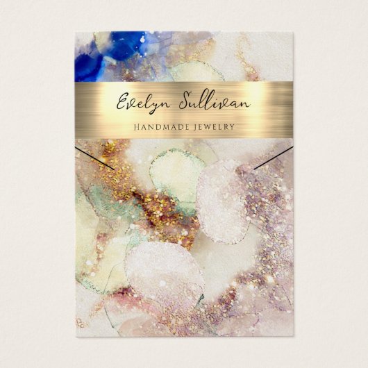 Glitter waterverf faux folie ketting display kaart (Voorkant)