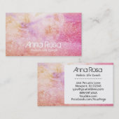 *~* Glitter Waterverf Flower Gold Lavender Peach Visitekaartje (Voorkant / Achterkant)