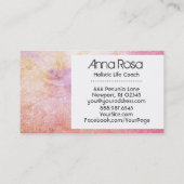 *~* Glitter Waterverf Flower Gold Lavender Peach Visitekaartje (Achterkant)