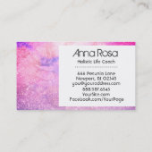 *~* Glitter Waterverf Flower Roze Blauw Paarse Visitekaartje (Achterkant)