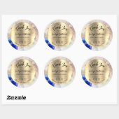 Glitter Waterverf Gold Foil Elegant Hartelijk dank Ronde Sticker (Vel)