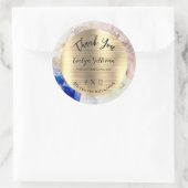 Glitter Waterverf Gold Foil Elegant Hartelijk dank Ronde Sticker (Tas)