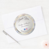 Glitter waterverf golven bedankt ronde sticker (Envelop)