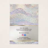 Glitter waterverf golven ketting displaykaart visitekaartje (Achterkant)