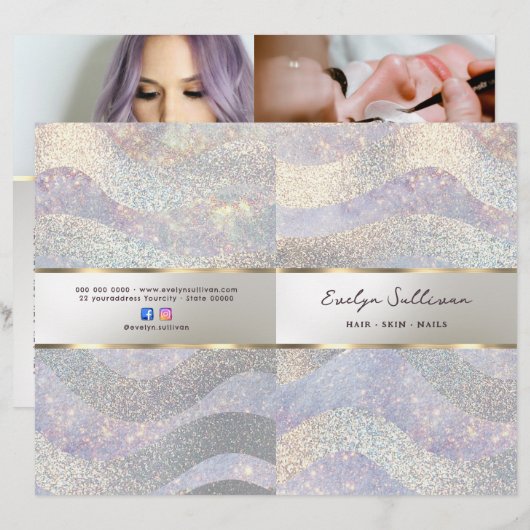 Glitter waterverf golven service menubrochure (Voorkant / Achterkant)