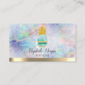 Glitter Waterverf Green Pineapple Opal Visitekaartje (Voorkant)