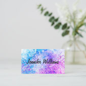Glitter-Waterverf in holografisch materiaal Visitekaartje (Staand voorkant)