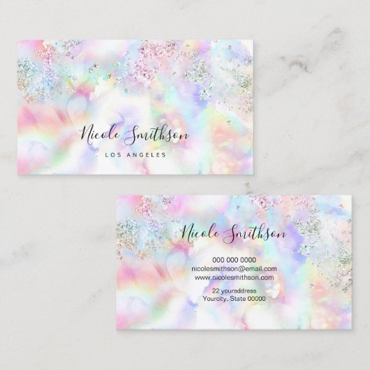 glitter-waterverf-inkt visitekaartje (Voorkant / Achterkant)