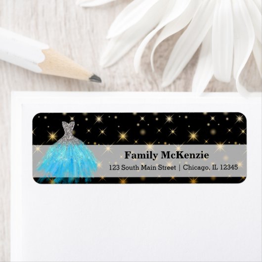 Glitter waterverf jurken etiket (Insitu)