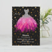 Glitter waterverf jurken kaart (Staand voorkant)