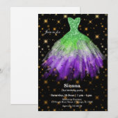 Glitter waterverf jurken kaart (Voorkant / Achterkant)