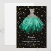 Glitter waterverf jurken kaart (Voorkant / Achterkant)