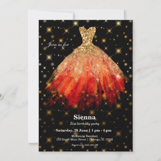 Glitter waterverf jurken kaart (Voorkant)