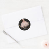 Glitter waterverf jurken ronde sticker (Envelop)