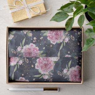 Glitter Waterverf Pink Blue Floral Girly Glam Tissuepapier