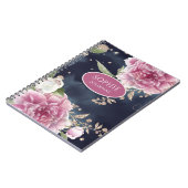 Glitter Waterverf Pink Floral Girly Notitieboek (Linkerzijde)