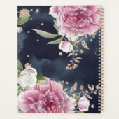 Glitter Waterverf Pink Floral Girly Planner (Achterkant)