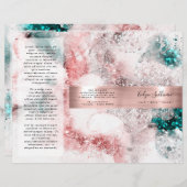 Glitter waterverf roos gouden folie (Voorkant / Achterkant)