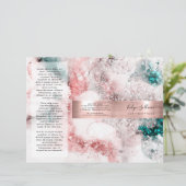 Glitter waterverf roos gouden folie (Staand voorkant)