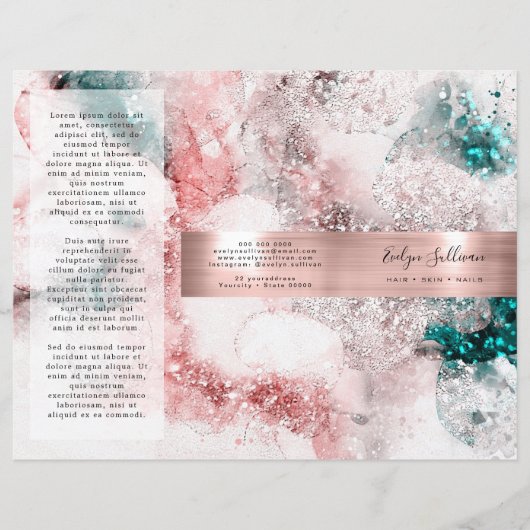 Glitter waterverf roos gouden folie (Voorkant)