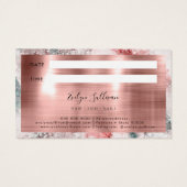 Glitter waterverf roos gouden folie afspraak kaart (Achterkant)