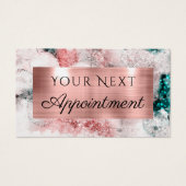 Glitter waterverf roos gouden folie afspraak kaart (Voorkant)