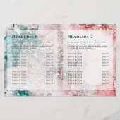 Glitter waterverf roos gouden folie bifold brochur (Achterkant)