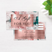 Glitter waterverf roos gouden folie cadeaubon visitekaartje (Bureau)