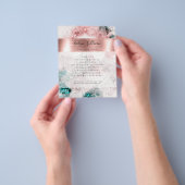 Glitter waterverf roos gouden folie flyer (Hand)