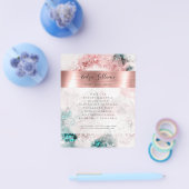 Glitter waterverf roos gouden folie flyer (Enkel)