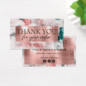 Glitter waterverf roos gouden folie kortingskaart visitekaartje (Bureau)