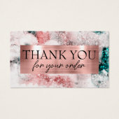 Glitter waterverf roos gouden folie kortingskaart visitekaartje (Voorkant)