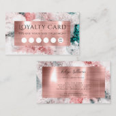 Glitter waterverf roos gouden folie loyaliteitskaa visitekaartje (Voorkant / Achterkant)