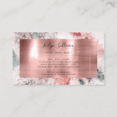 Glitter waterverf roos gouden folie loyaliteitskaa visitekaartje (Achterkant)