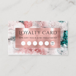 Glitter waterverf roos gouden folie loyaliteitskaa visitekaartje