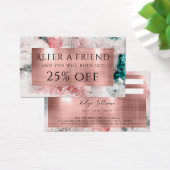 Glitter waterverf roos gouden folie verwijzingskaa visitekaartje (Bureau)