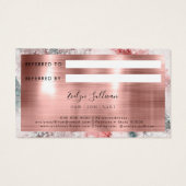 Glitter waterverf roos gouden folie verwijzingskaa visitekaartje (Achterkant)