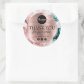 Glitter Waterverf Roos Goudfolie Dank u Ronde Sticker (Tas)