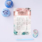 Glitter Waterverf Roos Goudfolie prijslijst Flyer (Enkel)