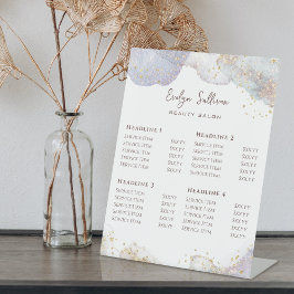 Glitter Waterverf Shapes Beauty Salon prijslijst Reclamebord Met Voetstuk