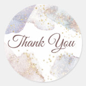 Glitter Waterverf Shapes Dank je Ronde Sticker (Voorkant)