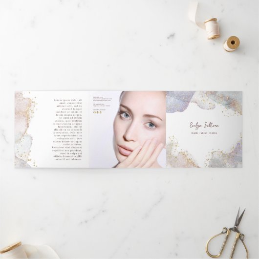Glitter Waterverf Shapes Trifold Brochure Drieluik Kaart (Buitenkant)
