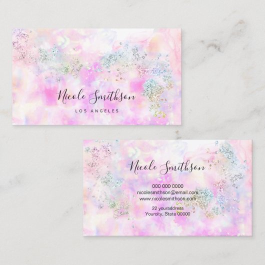 glitter waterverf visitekaartje (Voorkant / Achterkant)