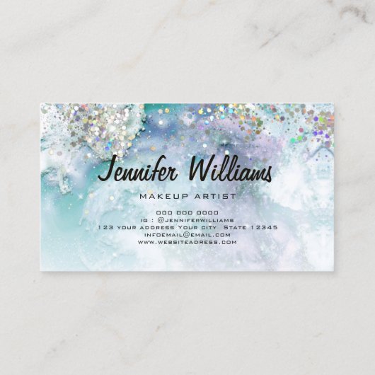 Glitter-Waterverf voor holografisch materiaal Eleg Visitekaartje (Achterkant)