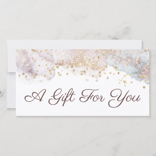 Glitter waterverf vormen cadeaubon (Voorkant)