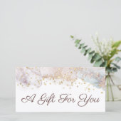 Glitter waterverf vormen cadeaubon (Staand voorkant)